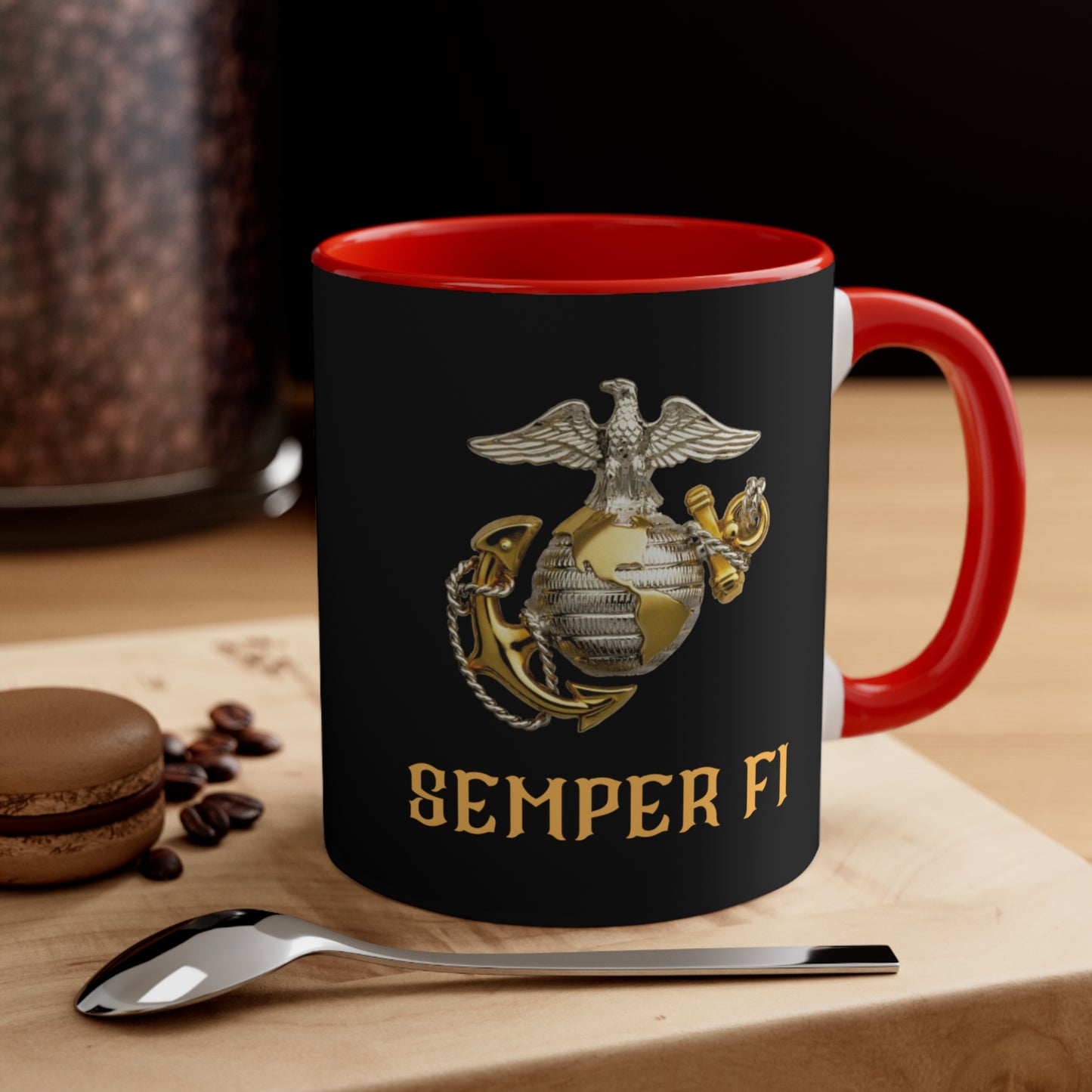 Accent Coffee Mug - "Semper Fi Marine Corps."